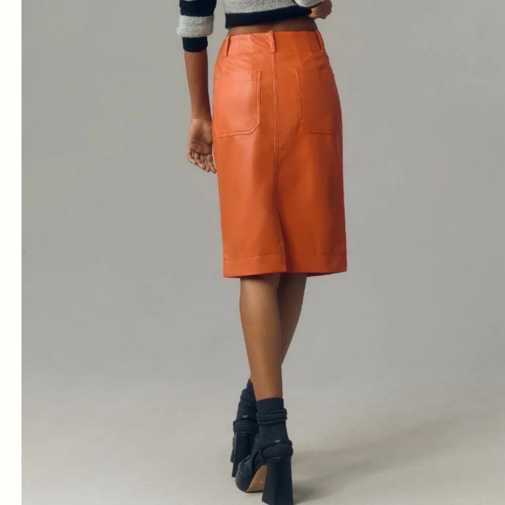 NWT Anthropologie The Colette Faux Leather Skirt by Maeve S - Picture 2 of 8